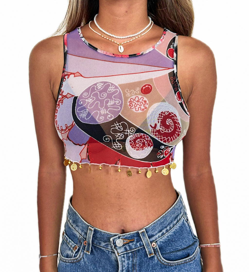 HP PURPLE JINGLE CROP TOP / XS