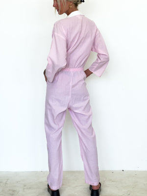 Pink vintage Long Sleeved JUMPSUIT / M