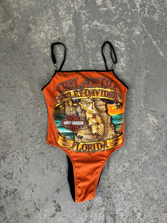 HARLEY DAVIDSON ORANGE BODYSUIT / M-L