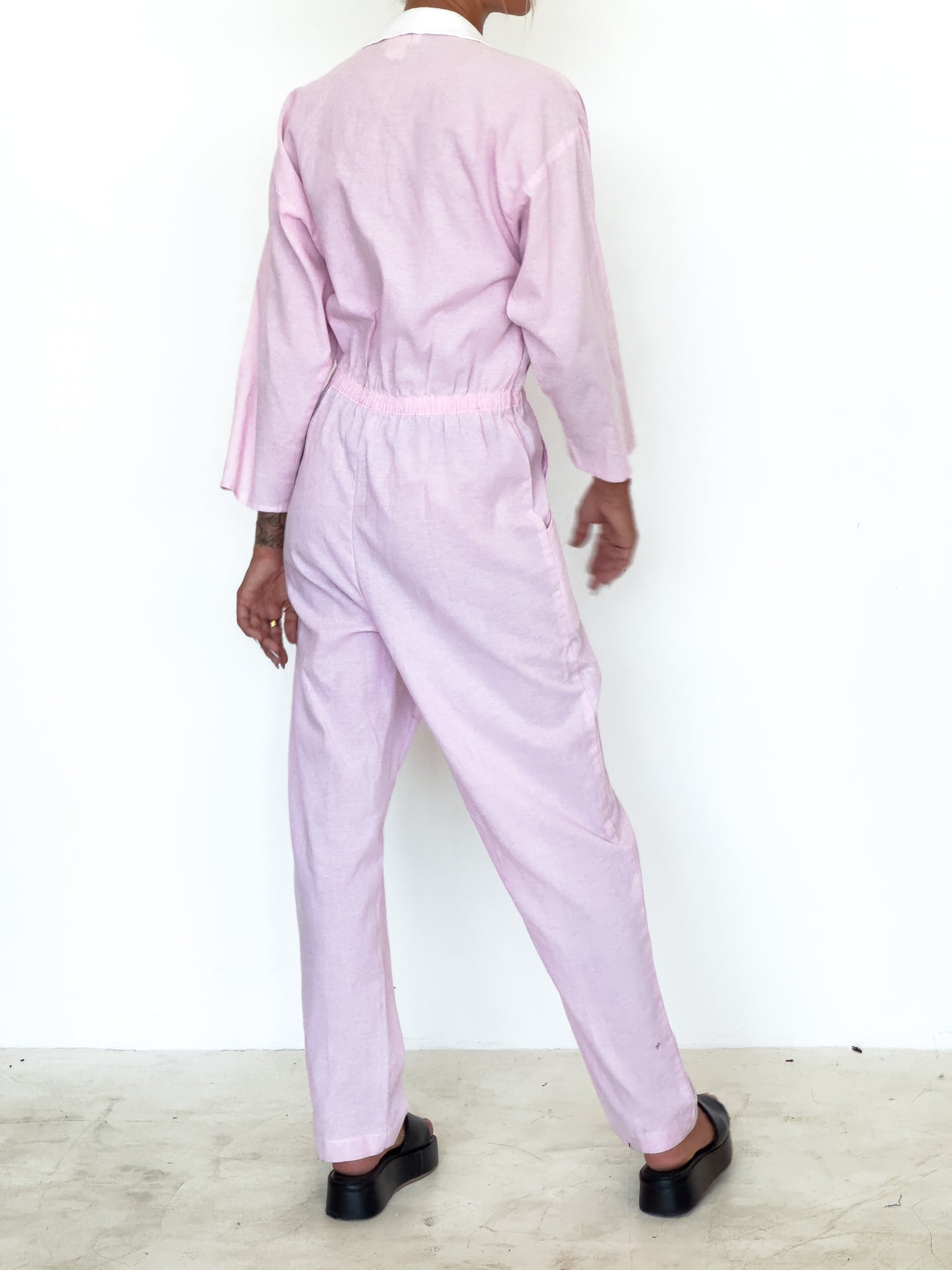 Pink vintage Long Sleeved JUMPSUIT / M