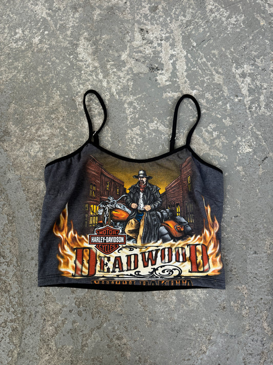 HARLEY DAVIDSON FLAMES OUTLAW CROPPED SINGLET / S-M