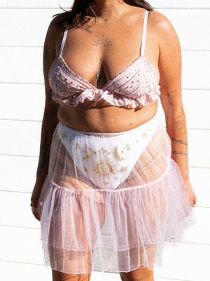 PRINCESS SKIRT AND BEADED BRA SET / L - XL