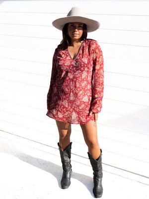 PAISLEY LONG BLOUSE / SUPER MINI DRESS / XL