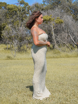 ALETHEA VINTAGE BEADED AND SEQUIN MAXI GOWN /