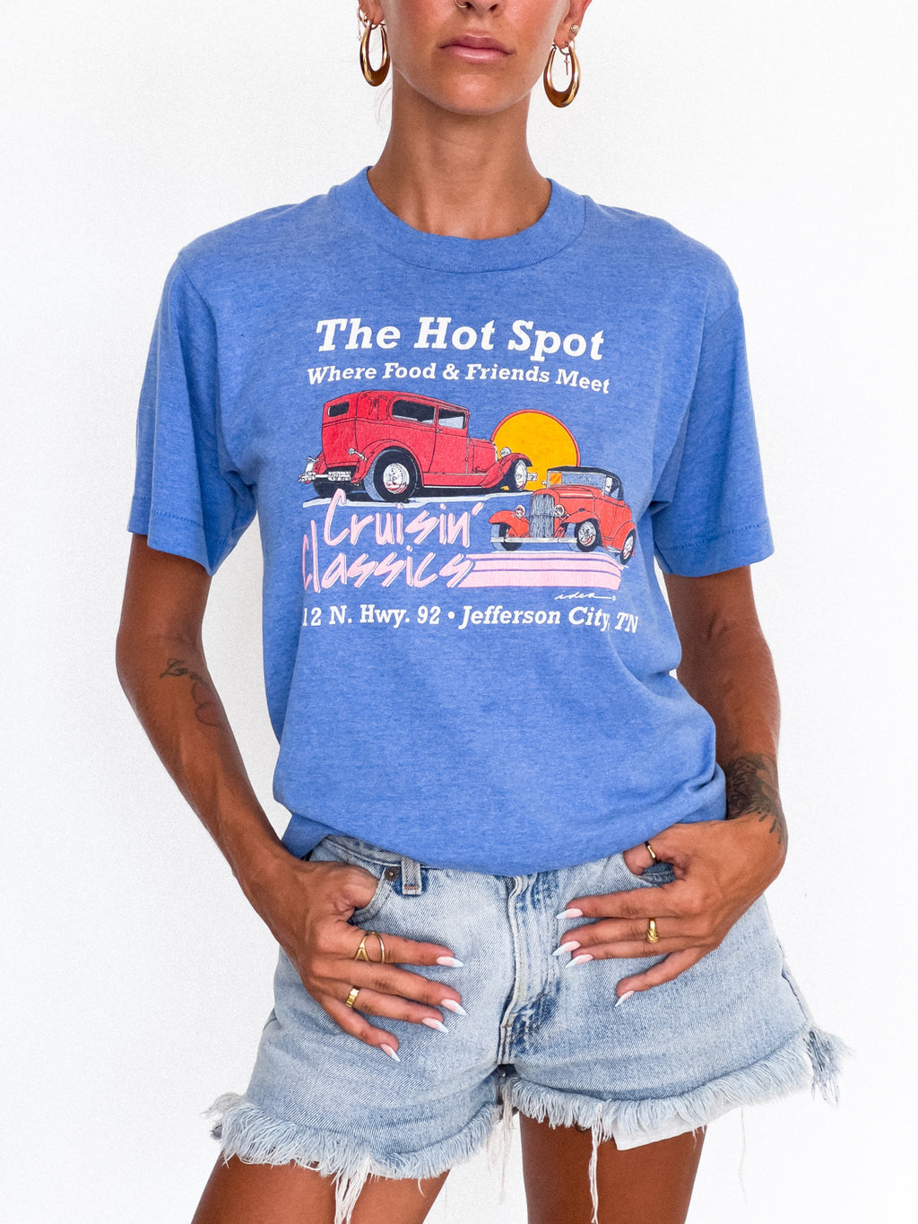 VINTAGE BLUE HOT SPOT TEE / S-M